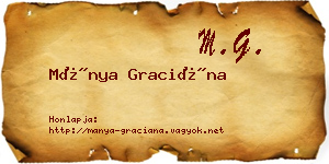 Mánya Graciána névjegykártya